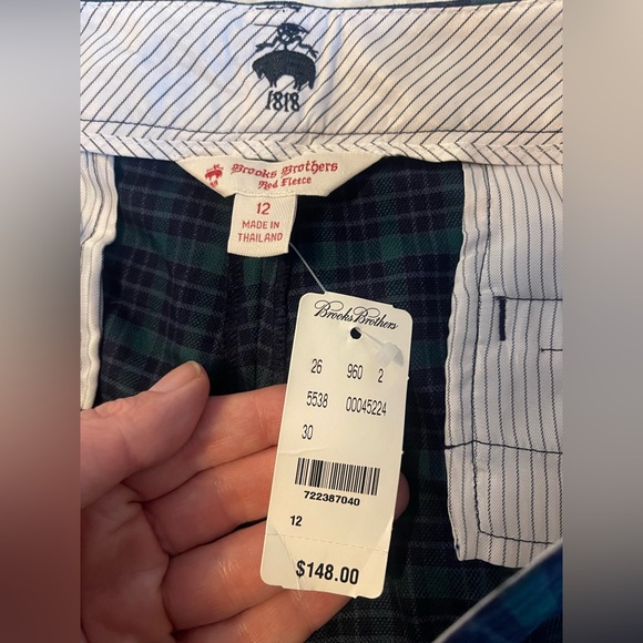 Brooks Brothers Wool Blend Dress Pants in Green and Blue Plaid Tartan Sz 12 NWT - Picture 6 of 7